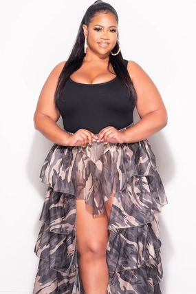 Final Sale Plus Size Camisole with Thick Straps in Black Modular Attachment SlimFit