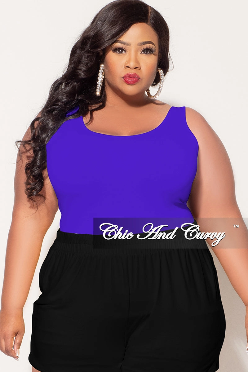 Sleek Comfort Final Sale Plus Size Camisole with Thick Straps in Bright Blue (Top Only)