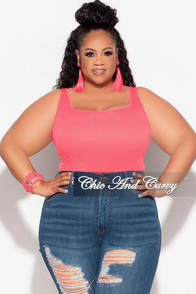 Core Movement Final Sale Plus Size Camisole with Thick Straps in Rose Pink
