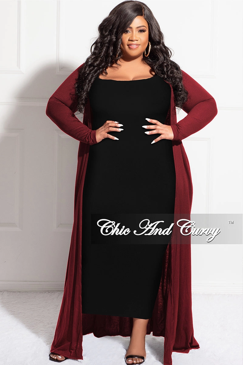Comfort Flex Sporty Stretch Fit Final Sale Plus Size Duster in Burgundy