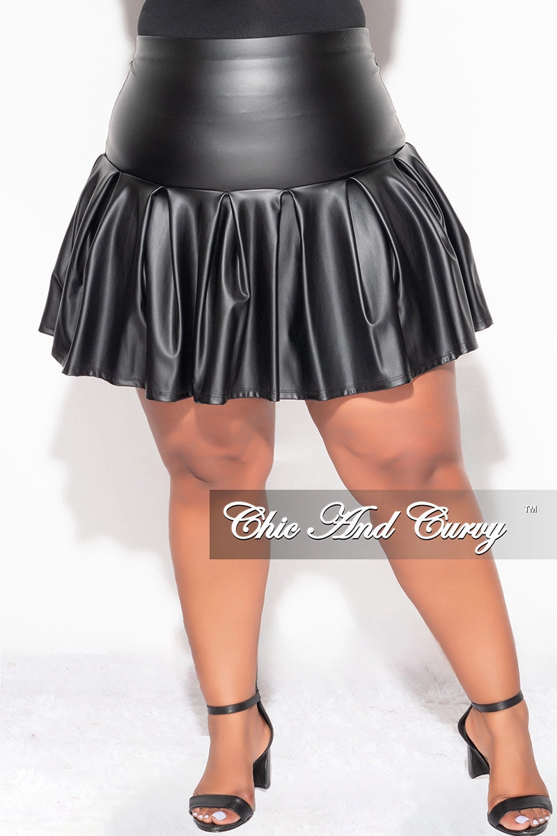 Light support Day Adventure Final Sale Plus Size Faux Leather Mini Skater Skirt In Black
