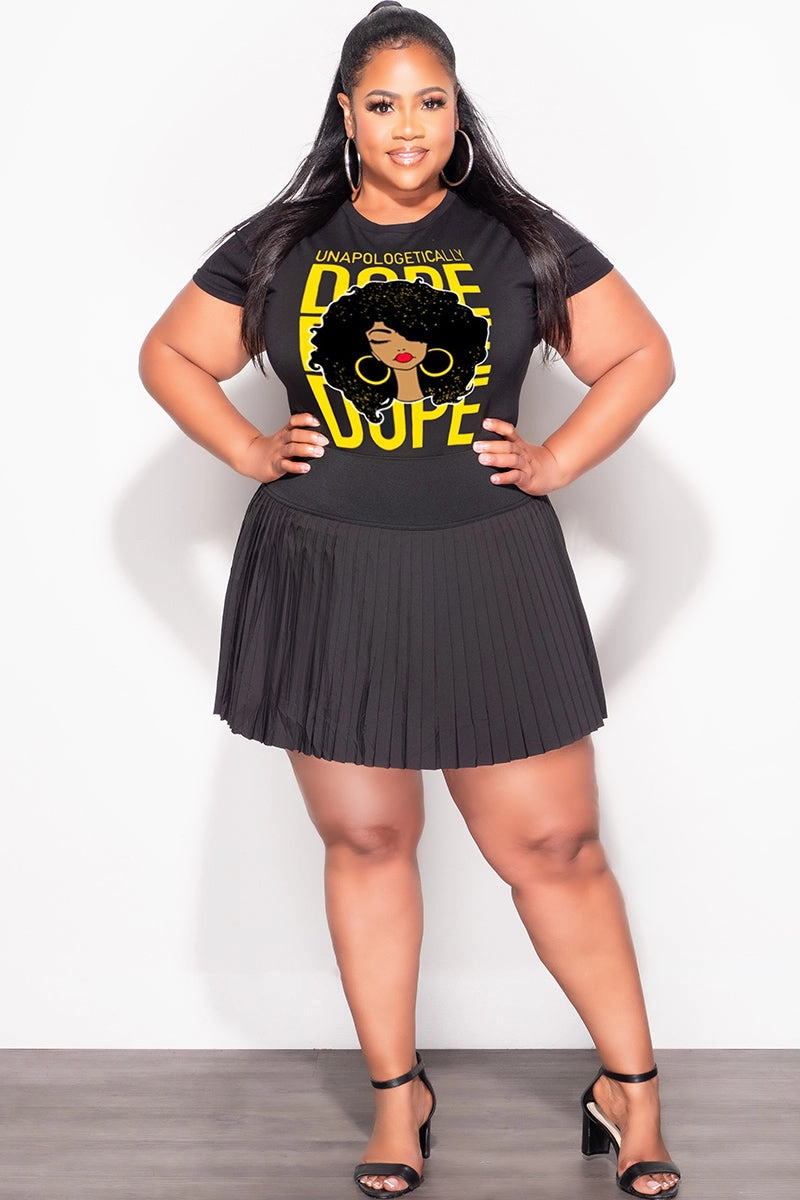WrinkleResistantMaterial Comfortable Fashion Final Sale Plus Size Fitted Black T-Shirt Unapologetically Dope