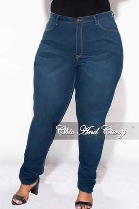 Durable Activewear Fresh Fit Final Sale Plus Size High Waist Jeans in Dark Denim