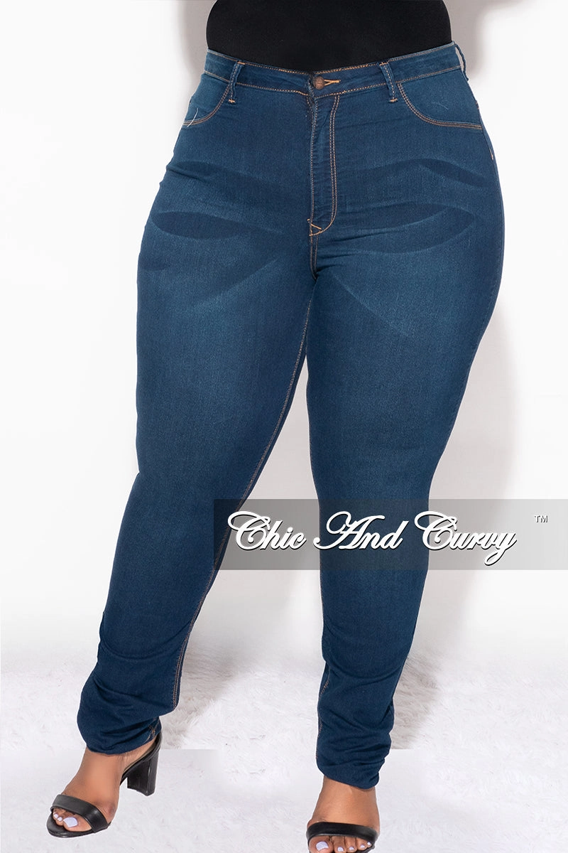 Durable Activewear Fresh Fit Final Sale Plus Size High Waist Jeans in Dark Denim