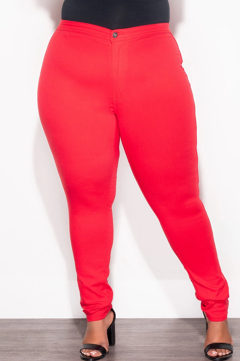 Fashion Comfort Wear Final Sale Plus Size Jeans in Red (Jeans Only)