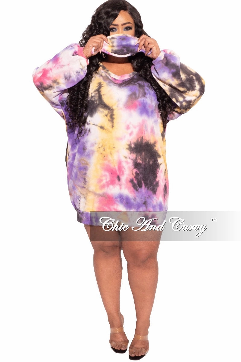 Final Sale Plus Size Jogger Dress in Tie Dye StaticResistantMaterial
