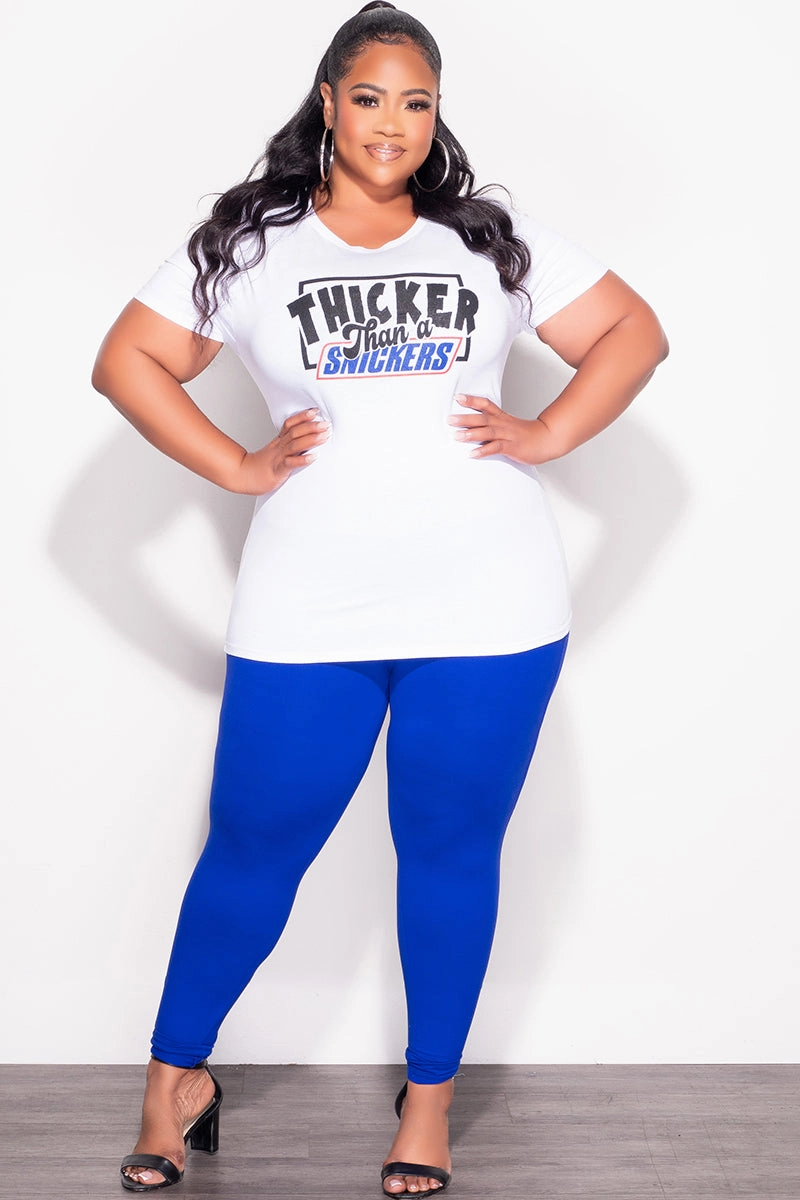 Noise Reduciting Fabric Dynamic Motion Final Sale Plus Size Leggings in Royal Blue