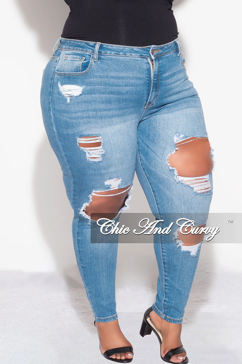 Final Sale Plus Size Light Denim Pants City Ready