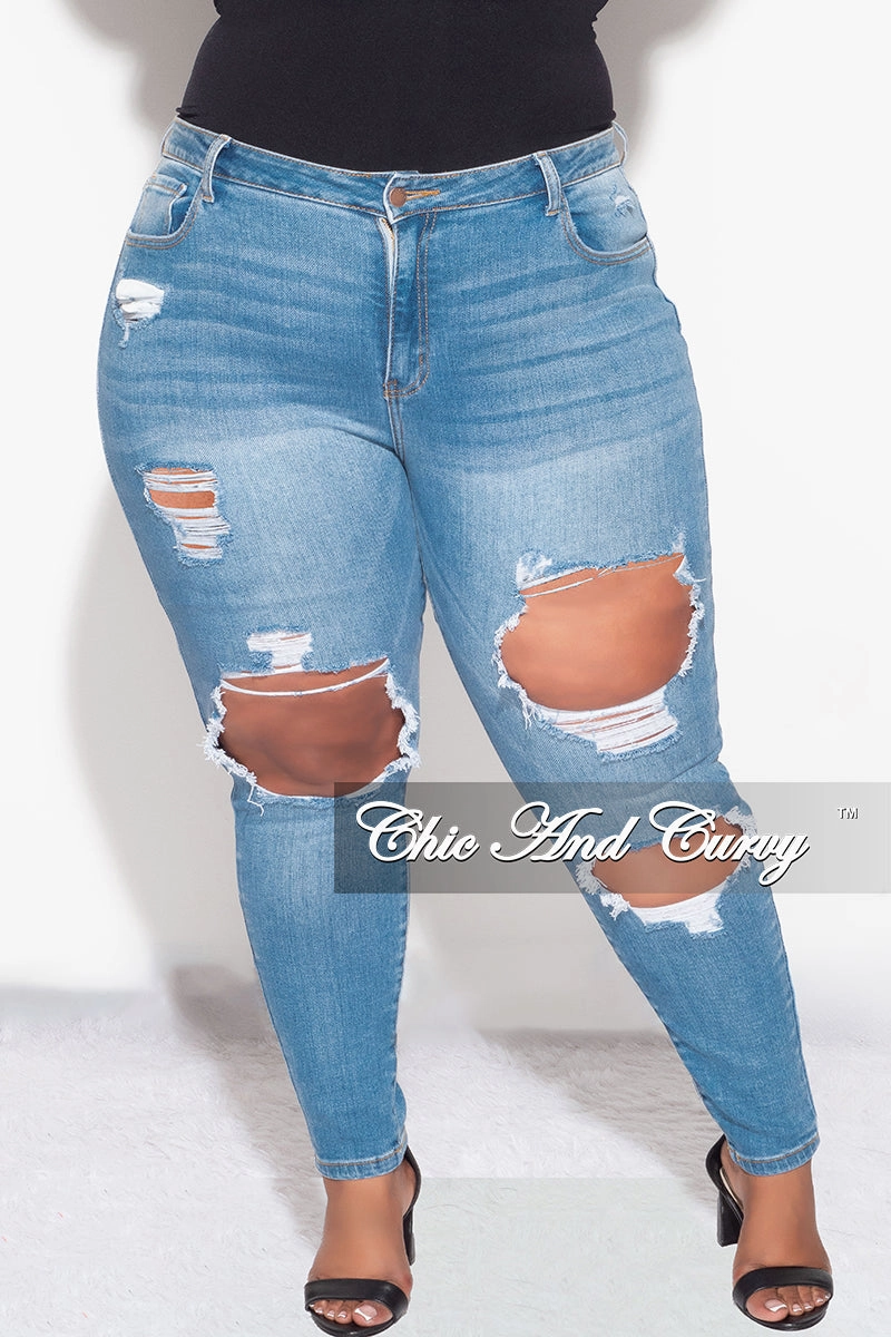 Final Sale Plus Size Light Denim Pants Comfy Active Casual Appeal