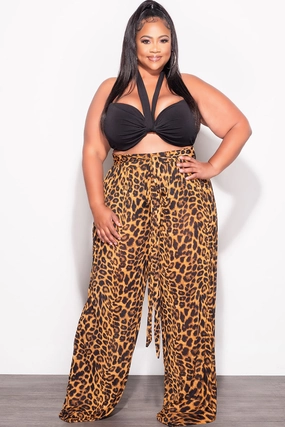 Heat Dissipating Functional Design Final Sale Plus Size Mesh Pants in Animal Print
