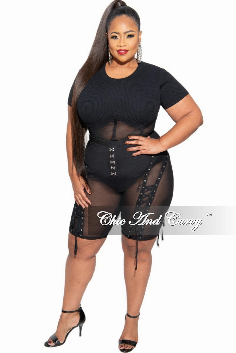 Daily Style Final Sale Plus Size Mesh Set with Grommet Details
