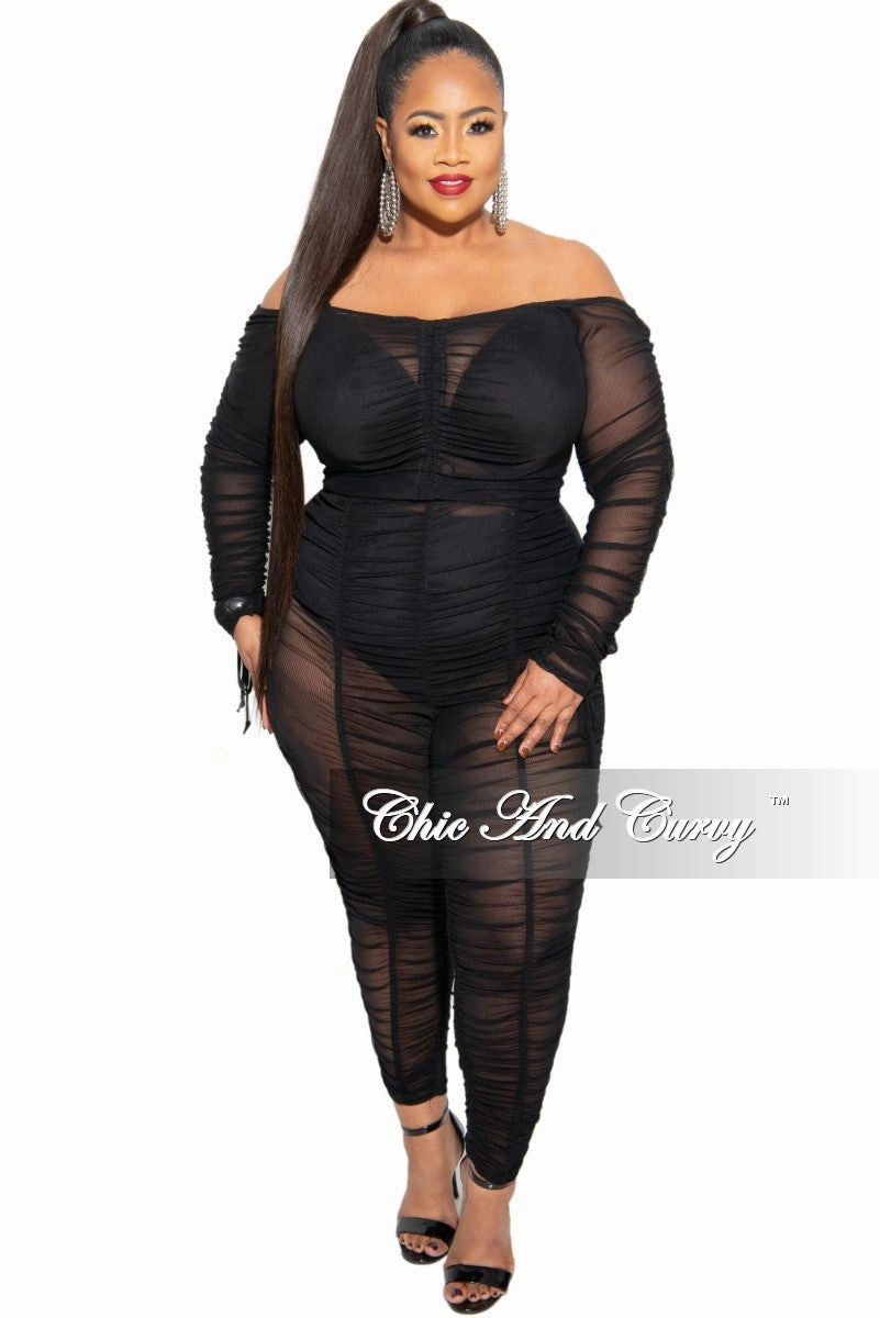 Perfect Comfort Final Sale Plus Size Mesh Set with Ruching Details