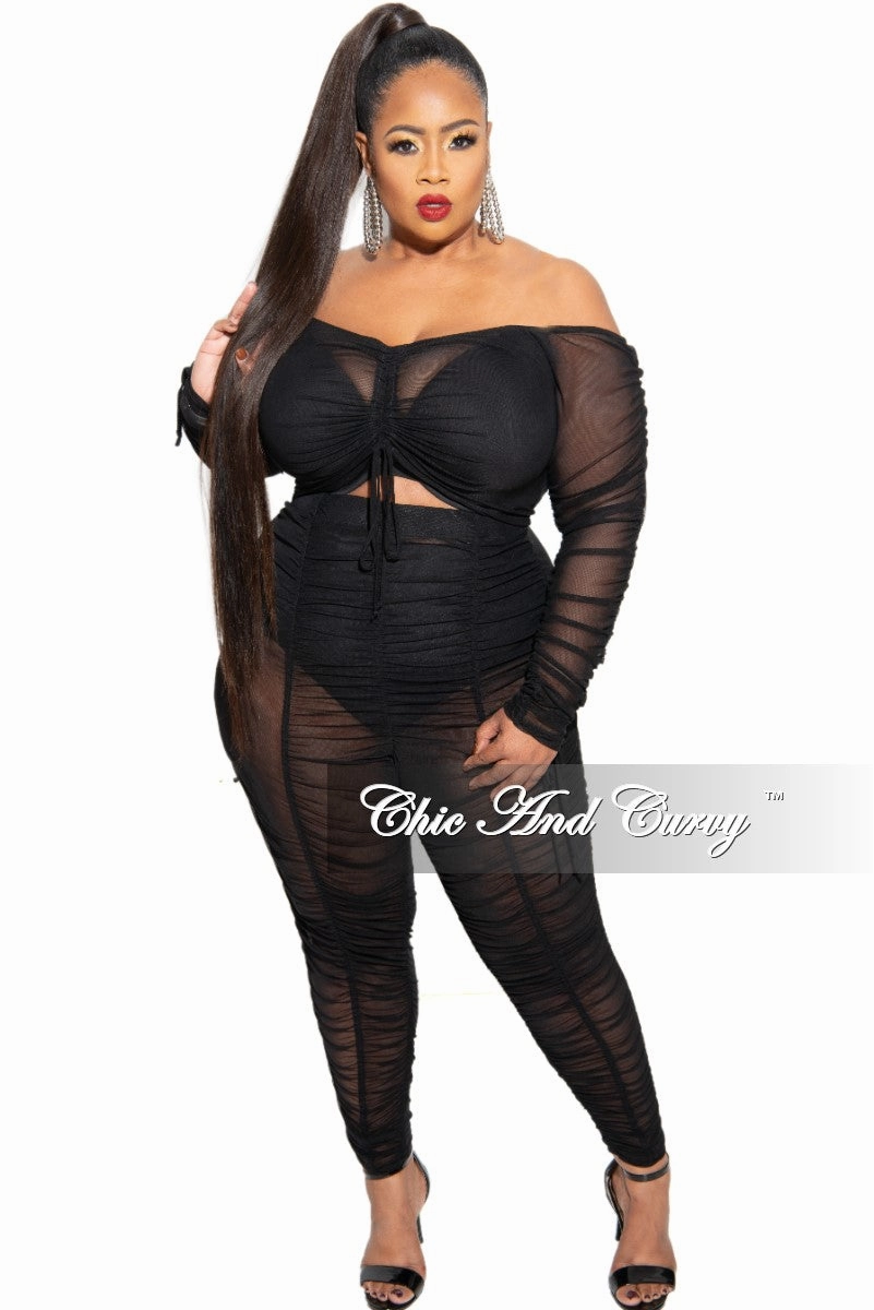 Odor control Freedom Motion Final Sale Plus Size Mesh Set with Ruching Details
