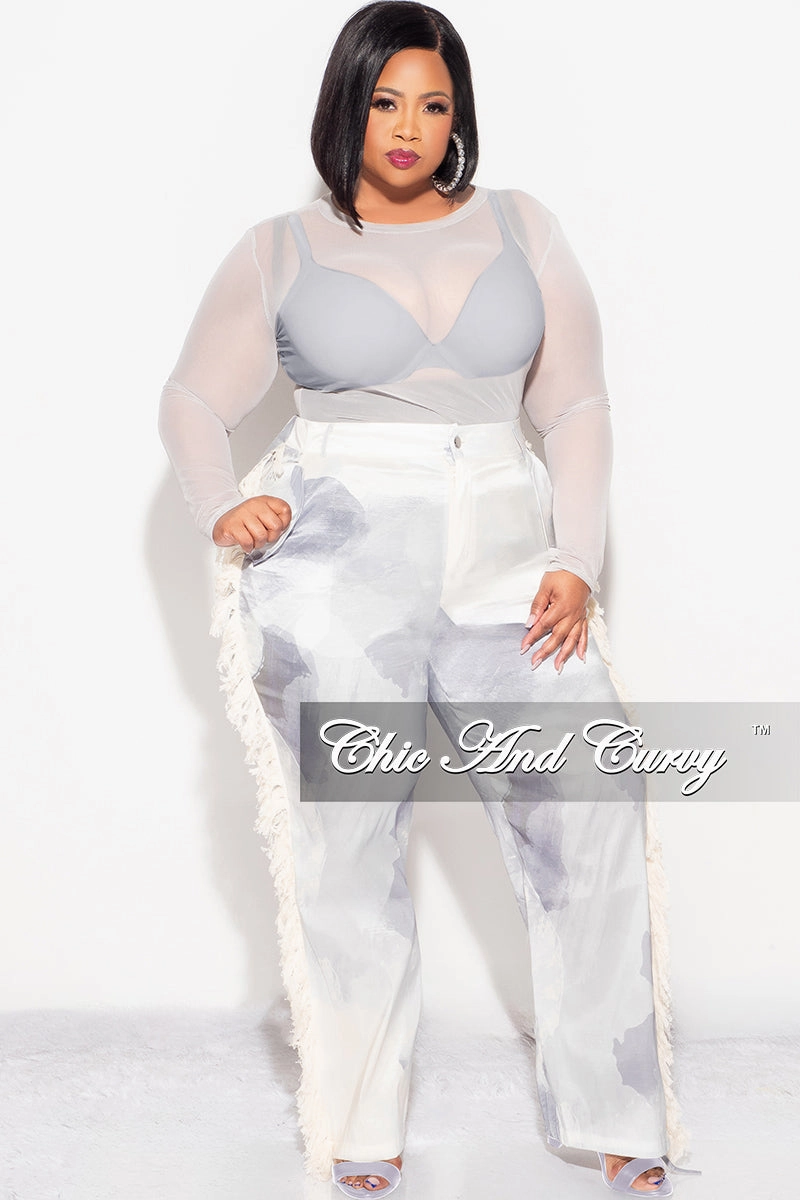 Final Sale Plus Size Mesh Top in Grey Light Waist Casual Vibe