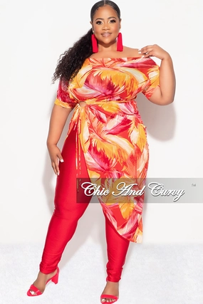 Final Sale Plus Size Mesh Top in Red and Yellow FlexibleMobility Multi-Purpose Wear