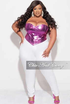 Final Sale Plus Size Metallic Corset in Purple DoubleLayeredKnees Street Active