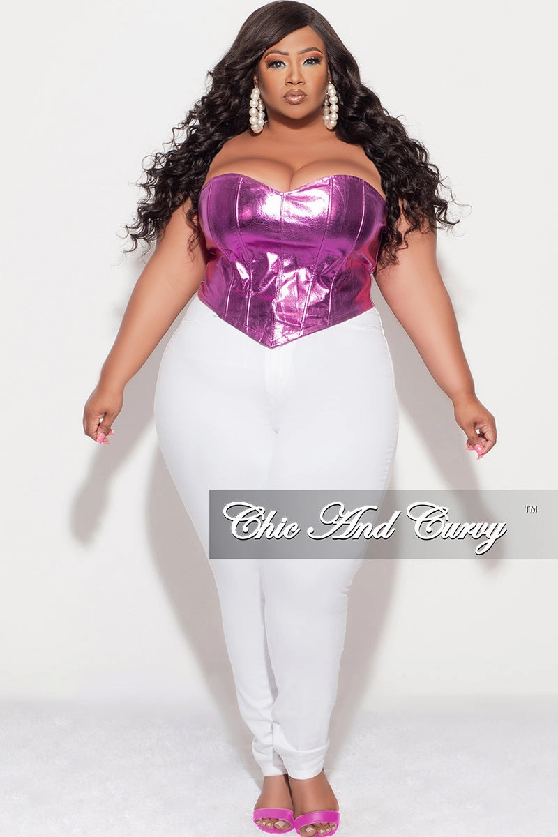 Final Sale Plus Size Metallic Corset in Purple EcoFriendlyMaterials