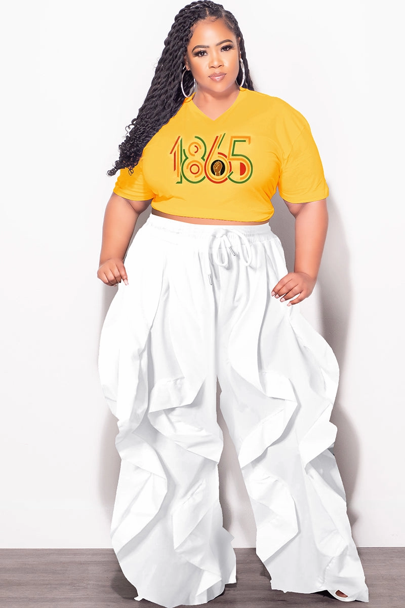 Final Sale Plus Size Oversized Unisex V-Neck Yellow Squash T-Shirt 1865 Perfectly Fit