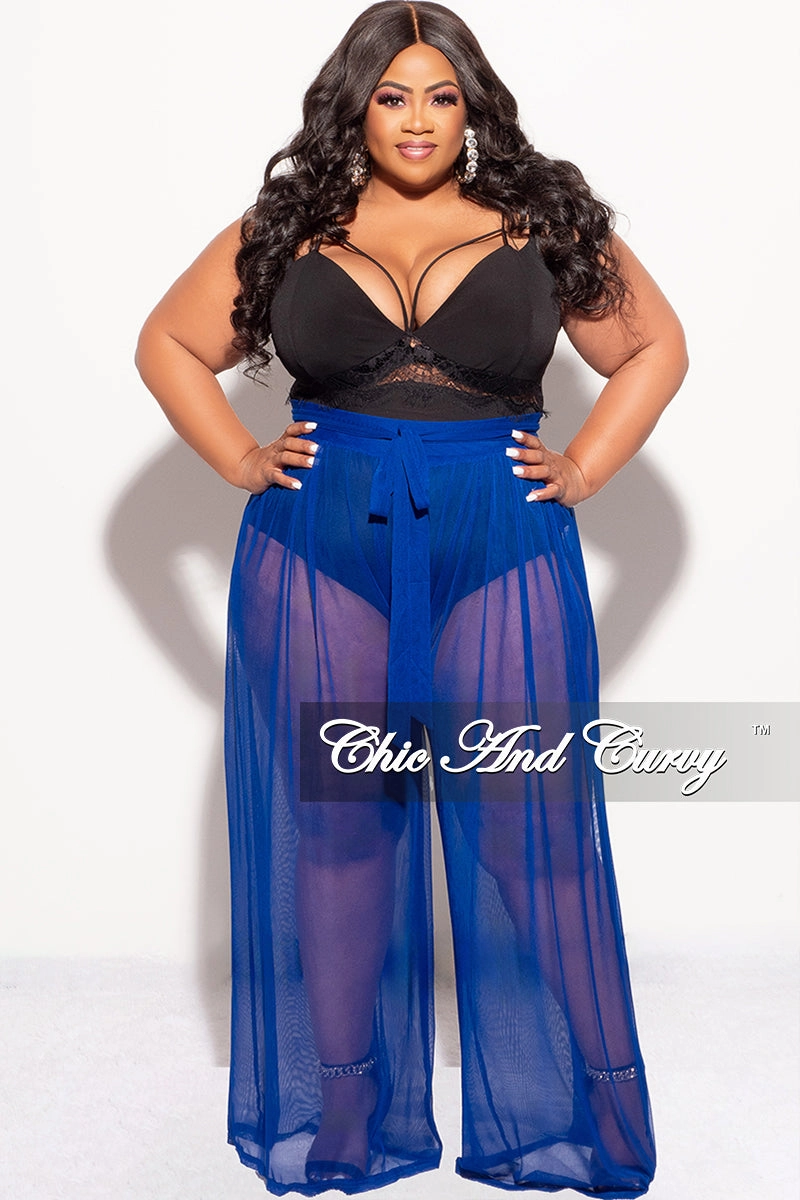 Final Sale Plus Size Plus Size Harness Bodysuit in Black Dark wash