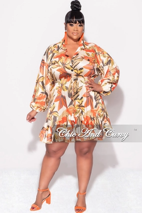 Anti Odor Technology Final Sale Plus Size Plus Size Olive & Rust Multi Color Print