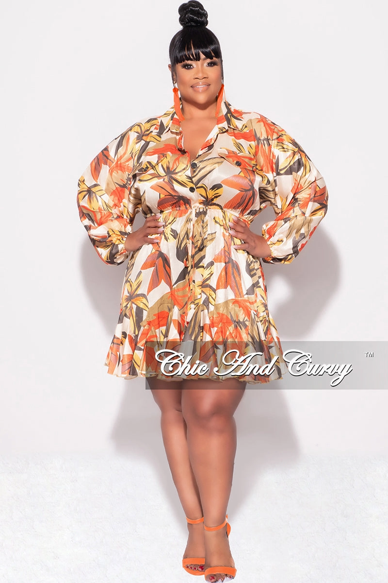 Light Fit Wear Final Sale Plus Size Plus Size Olive & Rust Multi Color Print