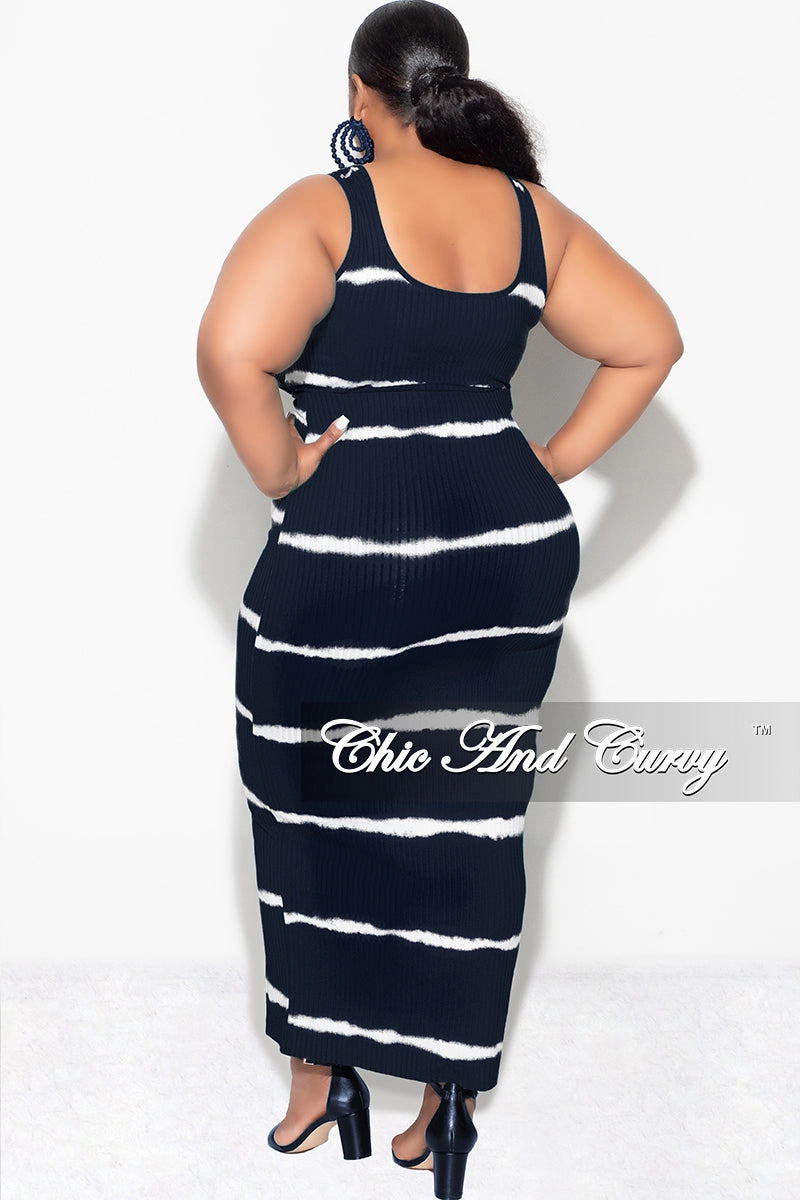 No Gap Waist Construction Quick Dry Wear Final Sale Plus Size Ribbed 2pc Crop Drawstring Top and Pencil Skirt in Black and White