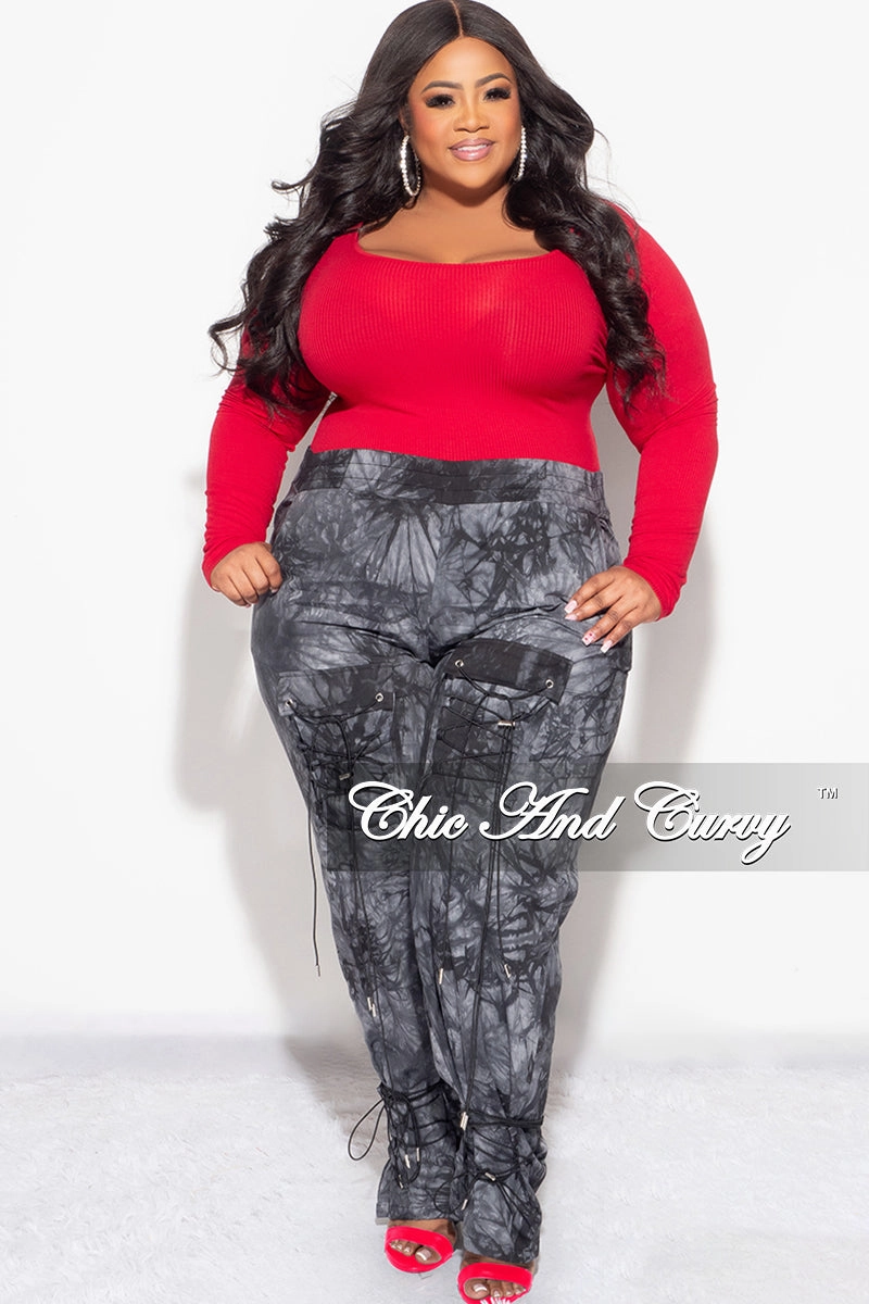 Final Sale Plus Size Ribbed Bodysuit in Red (Top Only) Fit For Movement Stretchable Fit