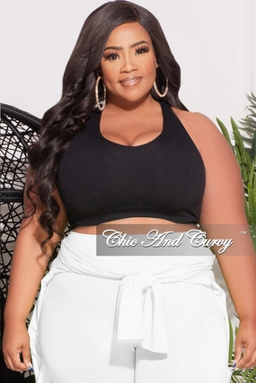 Cozy Material Non Restrictive Fit Final Sale Plus Size Ribbed Racerback Tank Top in Black