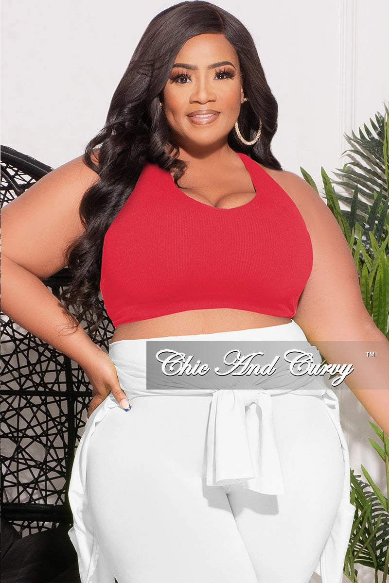 Final Sale Plus Size Ribbed Racerback Tank Top in Ruby Flattering Fit Wear