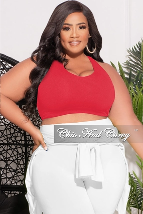 Final Sale Plus Size Ribbed Racerback Tank Top in Ruby Flattering Fit Wear