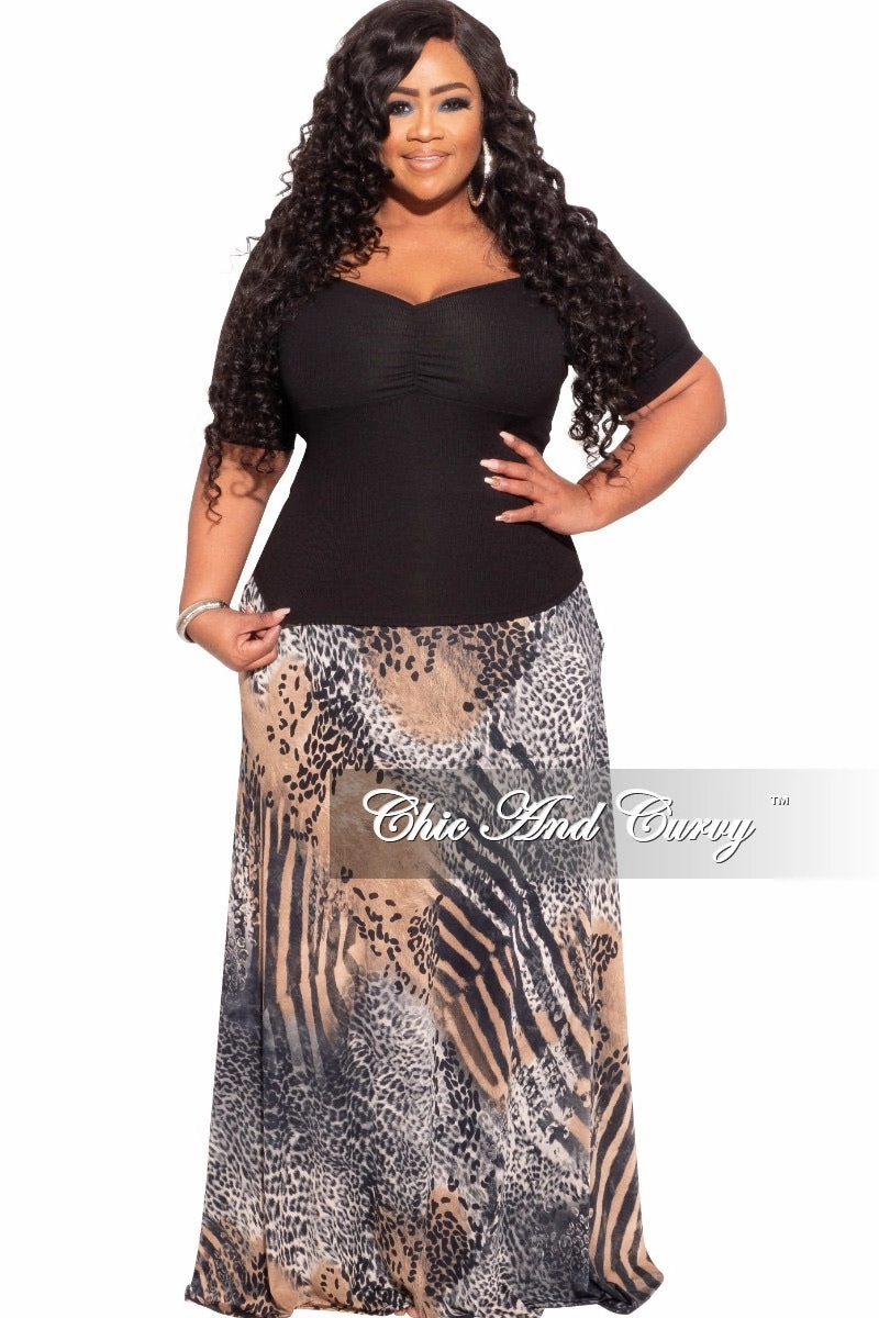 Final Sale Plus Size Short Sleeve Top in Black Versatile Waist