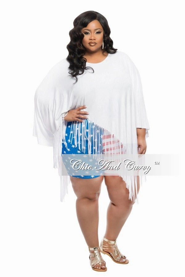 Performance Layer All Day Wear Comfort Final Sale Plus Size Shorts in Flag Print