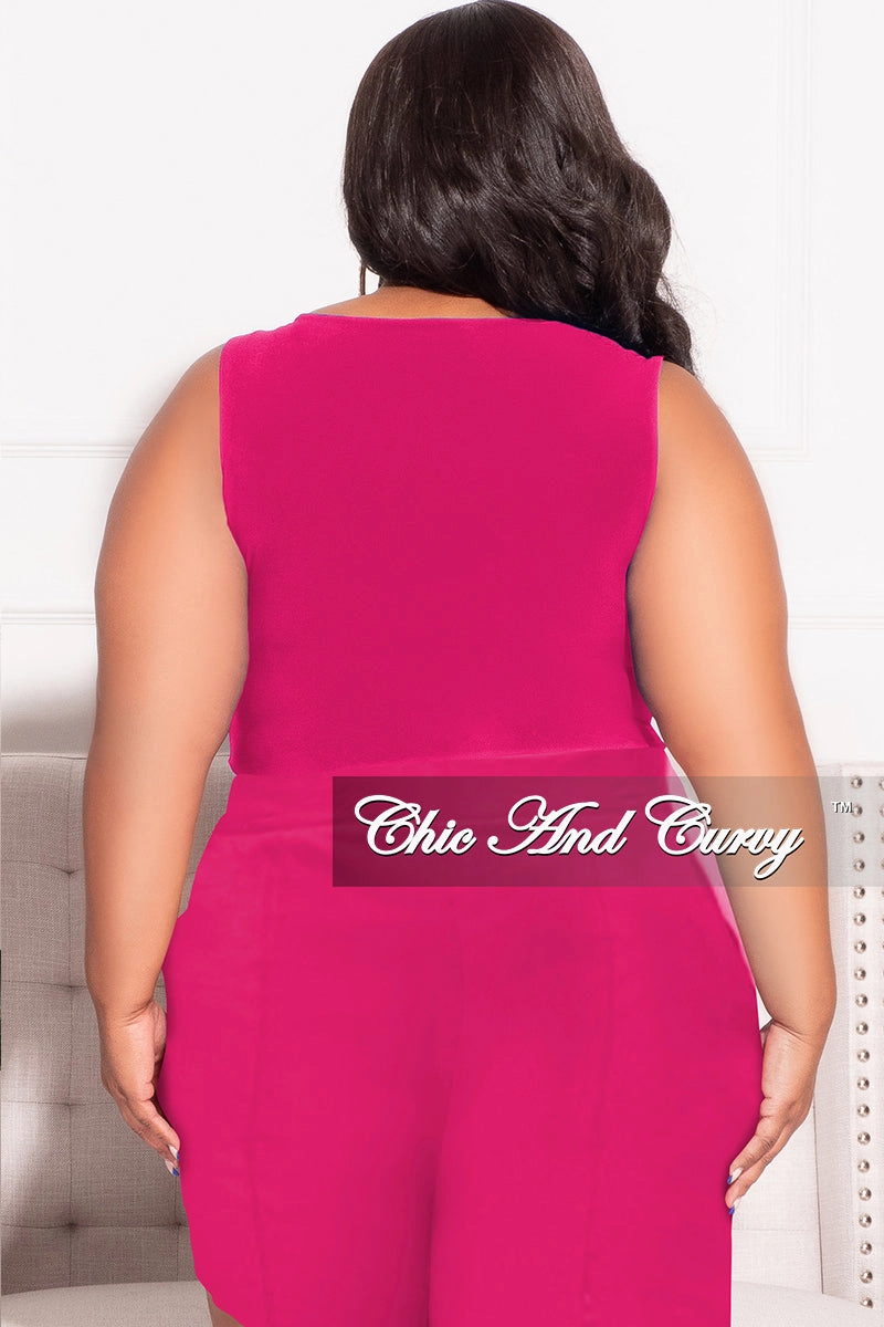 Daily Style Final Sale Plus Size Sleeveless Crop Top in Fucshia (Top Only)