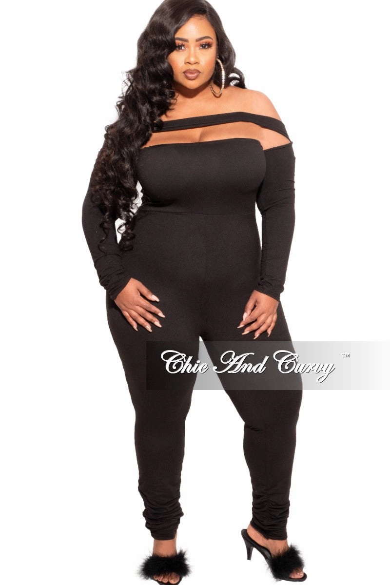 Flex Wear Design Final Sale Plus Size Strapless Jumpsuit in Black
