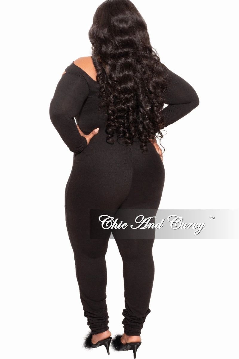 All Season Versatility RuggedDurability Final Sale Plus Size Strapless Jumpsuit in Black