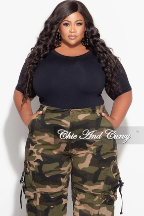 Abrasion Resistant Panels Final Sale Plus Size Top in Black