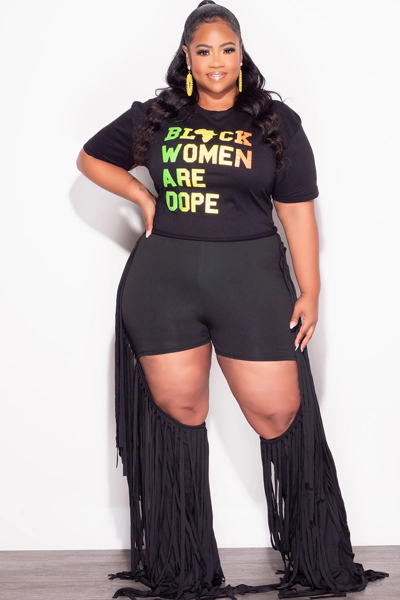 Stretch Panels Breathable Style Final Sale Plus Size Unisex Cropped Cut Black - Black Women Are Dope  T-Shirt