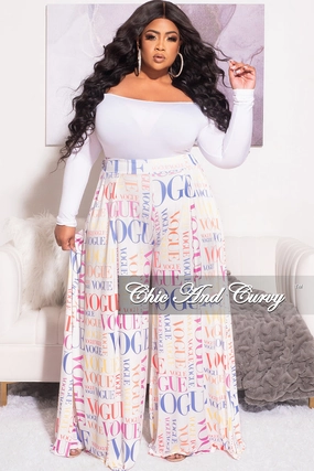 Multi-Purpose Wear Perfectly Fit Final Sale Plus Size Vogue Pants in Multi Color Print (Pants Only)