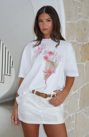 Finest Bunch Oversized Tee White Drop Shoulder Silhouette Anti Odor Finish