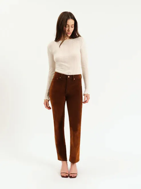 Smarty Pants High Rise Straight - Cognac Classic Cut Casual Movement