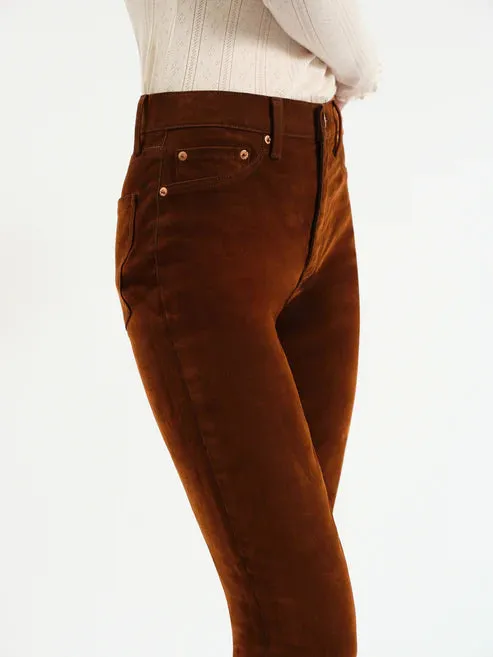 Non Tapered Leg Smarty Pants High Rise Straight - Cognac