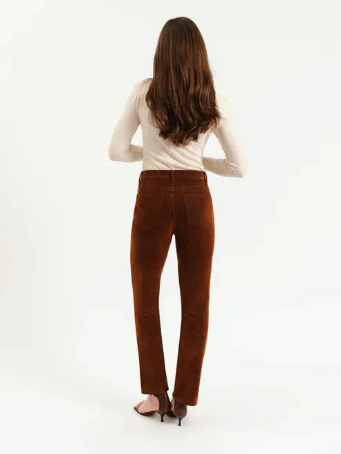 Smarty Pants High Rise Straight - Cognac Timeless Utility