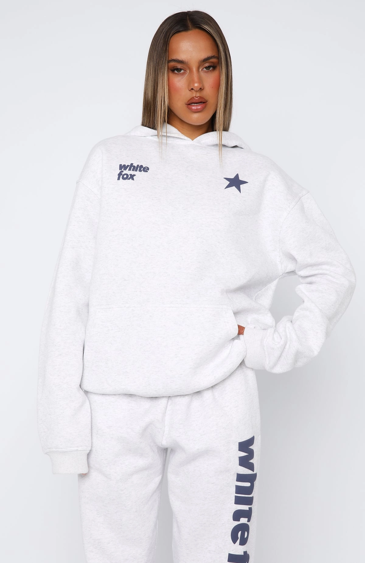 StretchRecovery Yarn Interlock Knit Body From The Archives Freya Oversized Hoodie Grey Marle