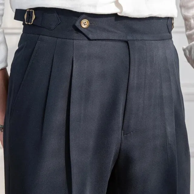 Flat Front Slim Fit Trousers