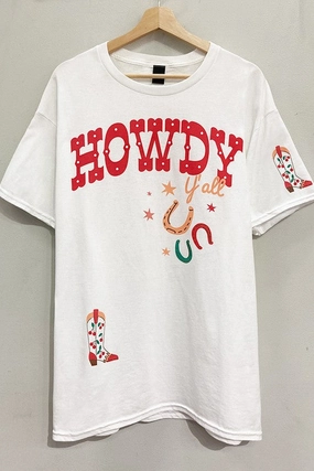 Quick Dry Material Howdy Lucky Boots Tee S-XL