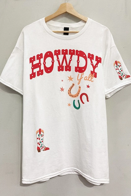 Quick Dry Material Howdy Lucky Boots Tee S-XL