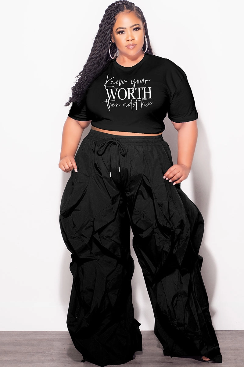 PermeableCloth Final Sale Plus Size Fitted Black T-Shirt Know Your Worth