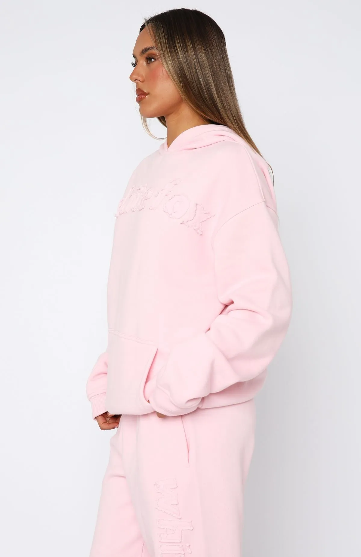 Cozy Texture From The Archives Lexi Oversized Hoodie Pink