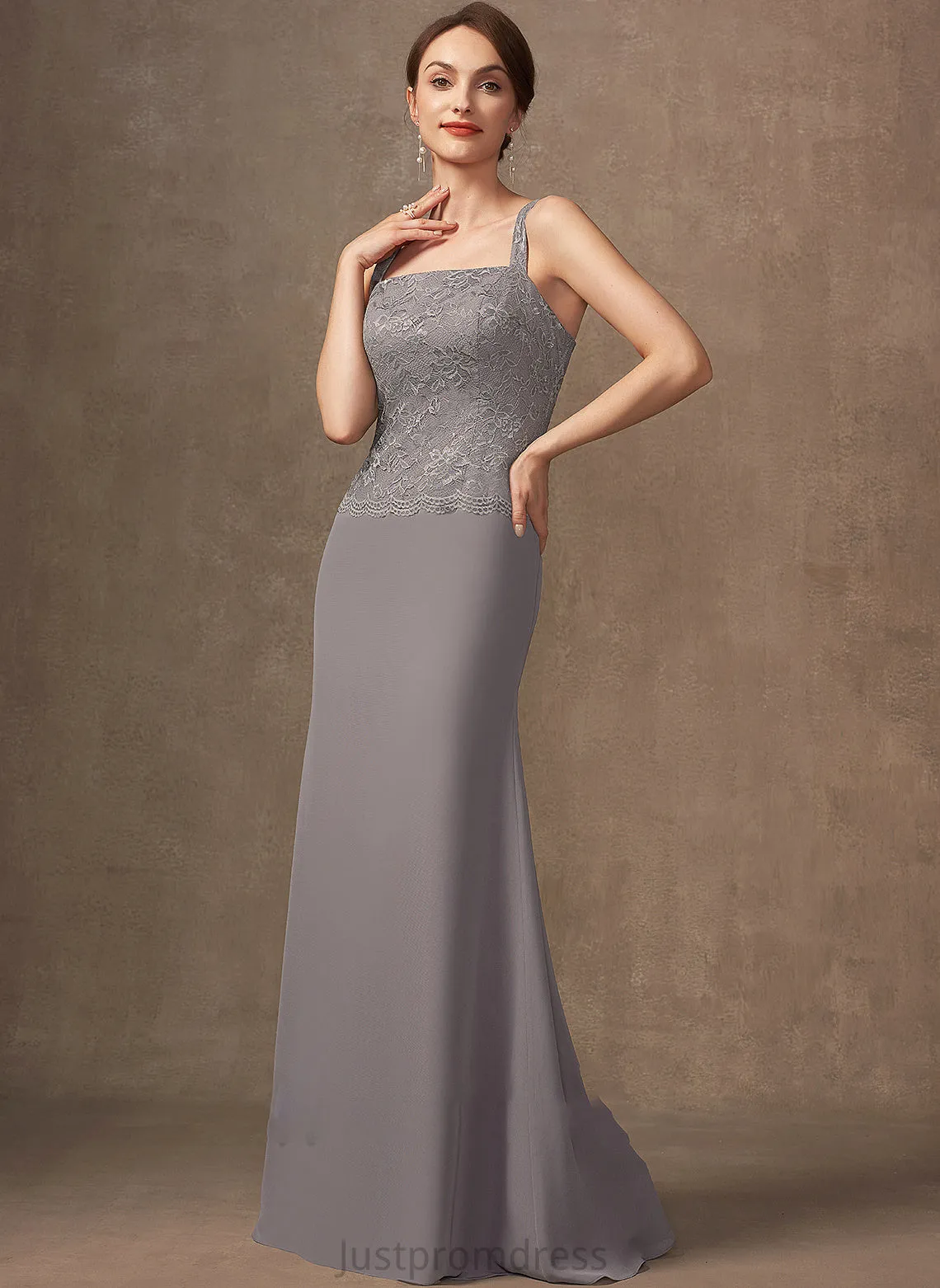 Floor-Length Sheath/Column Mother of the Bride Dresses the Lace Chiffon Neckline Bride Mother Dress Saniya of Square