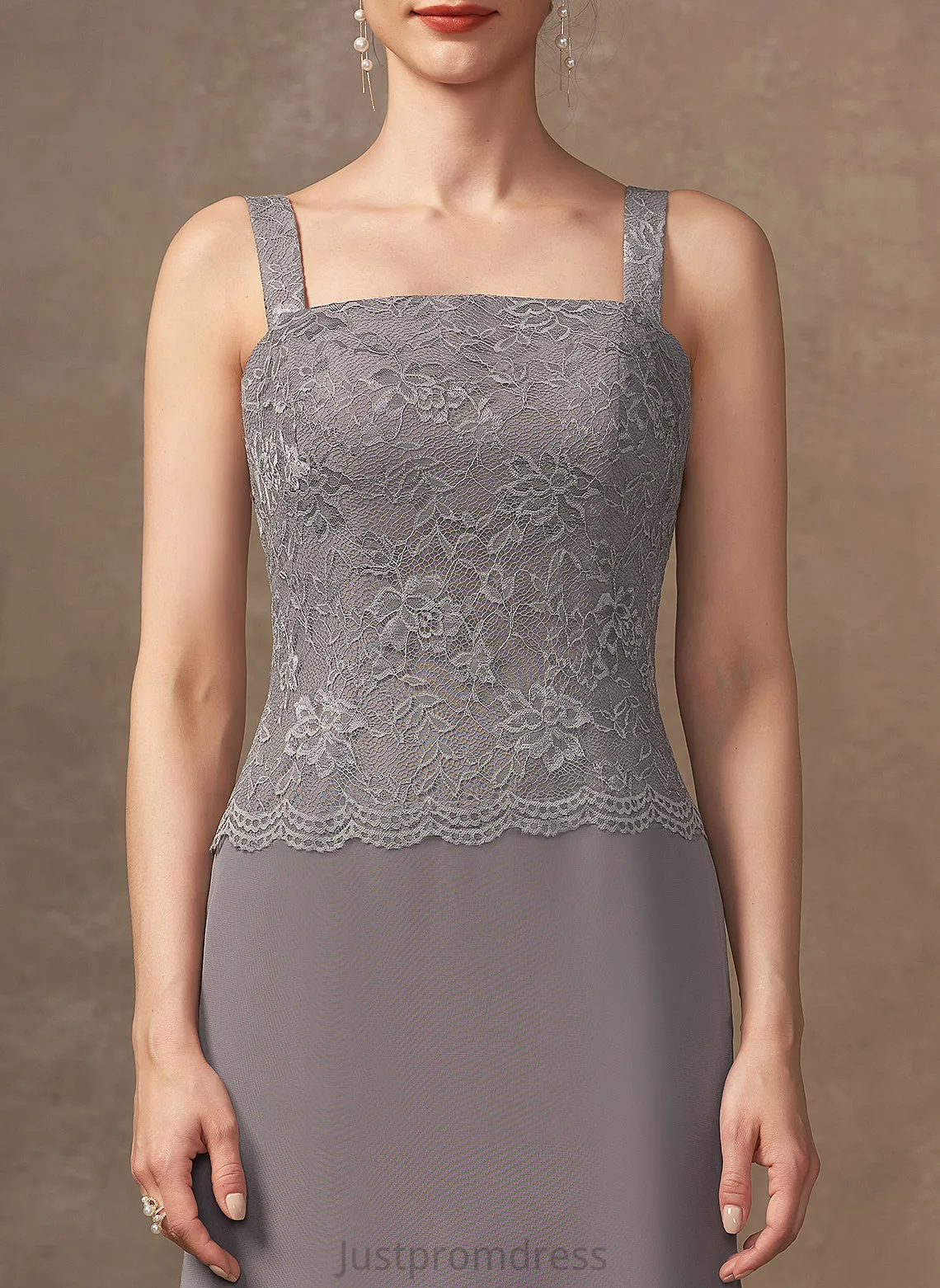 Floor-Length Sheath/Column Mother of the Bride Dresses the Lace Chiffon Neckline Bride Mother Dress Saniya of Square